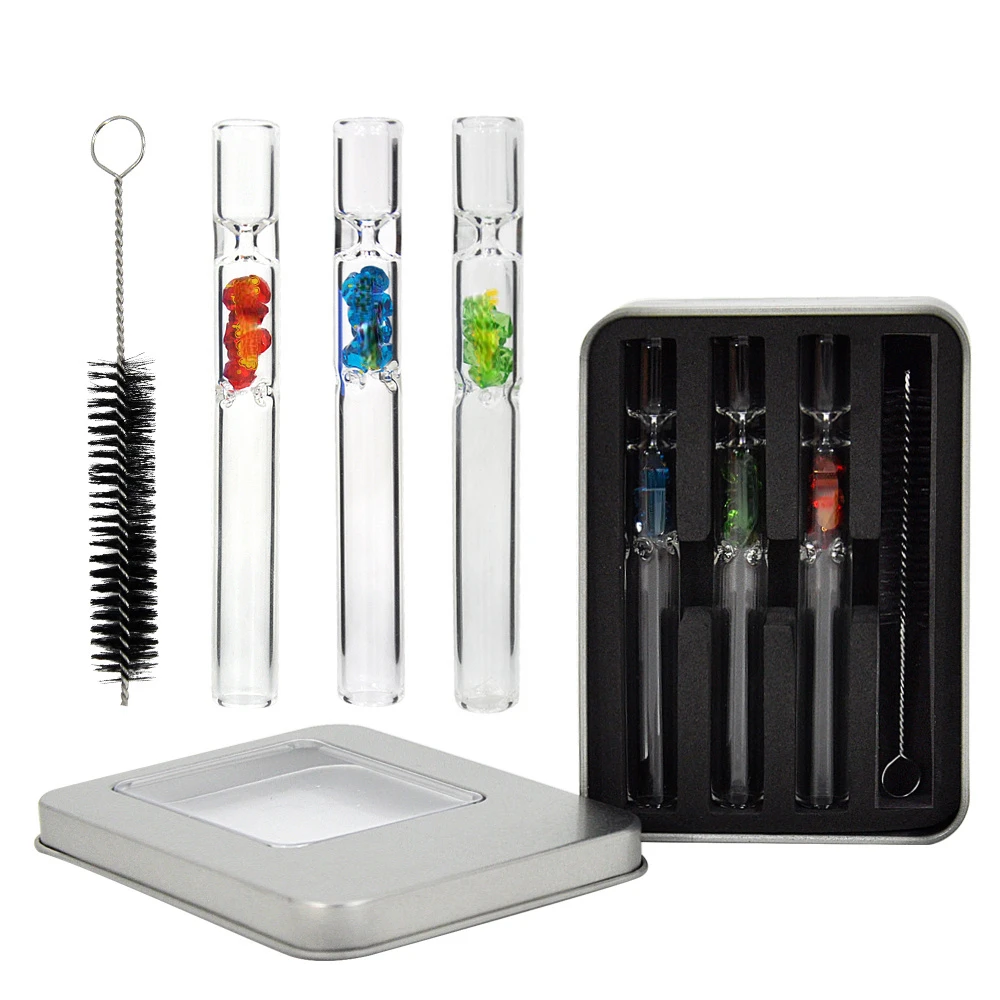 3 шт. стеклянная труба с щеточным фильтром драгоценного камня | Дом и сад