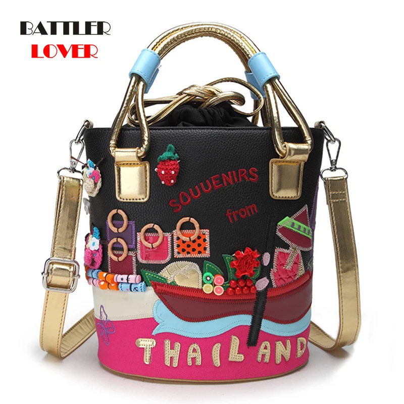 New Handbags for Women 2020 Embroiderry Shining Design Female Large Capacity Shoulder Bags Soft Leather Crossbody Bags