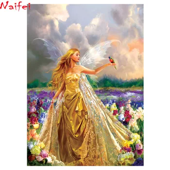 

Full Square Round Diamond Painting Butterfly family 5D DIY Diamond Embroidery flower angel girl Mosaic Decorations Home