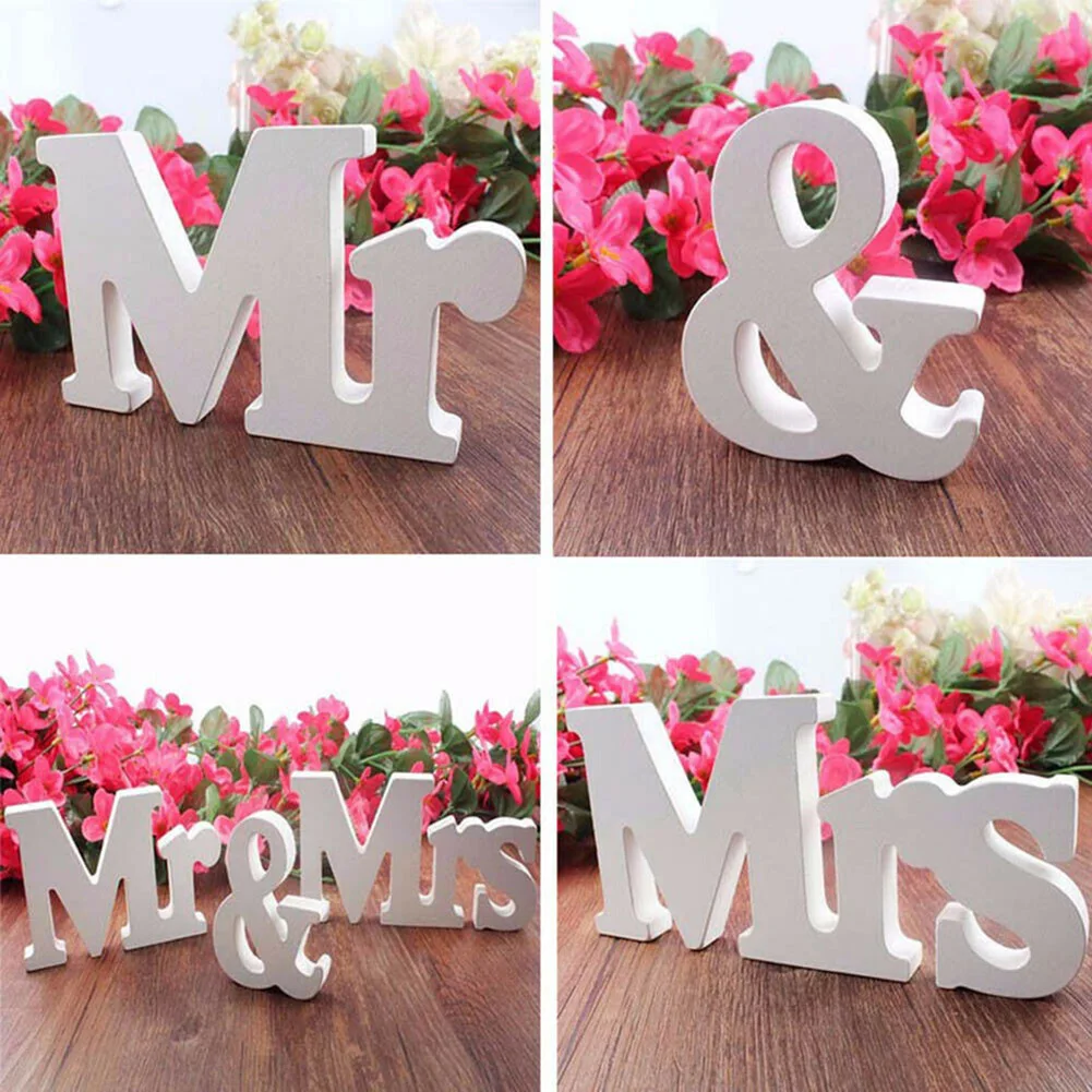 Декоративный Свадебный знак для приема Mrs and Mr деревянное украшение стола с