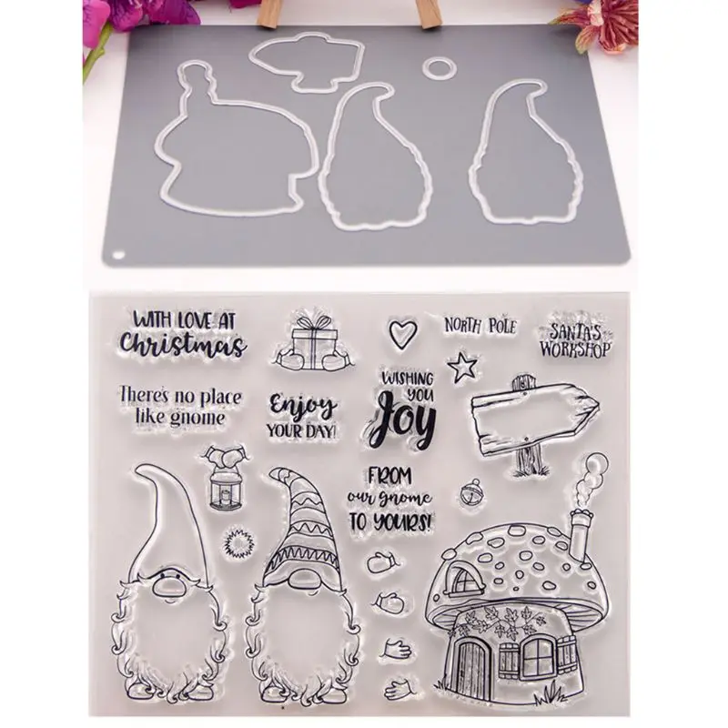 

Santa Claus Seal Stamp with Cutting Dies Stencil Set DIY Scrapbooking Embossing