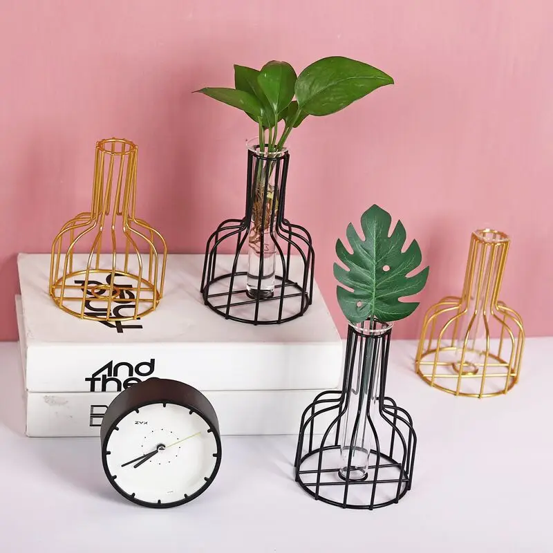 

Artificial Flowers Dried Vase Home Decor Nordic Design Hydroponics Living Room Table Flower Stand Glass Interior Vintage Decor