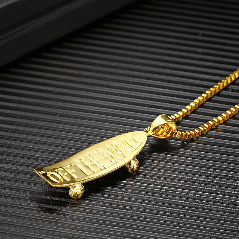 Vans Necklace Men Skateboard Pendant Stainless Steel Hip Hop Gold Necklaces  Chain Fashion Steel Necklace Men Jewelry On The Neck - Necklace - AliExpress
