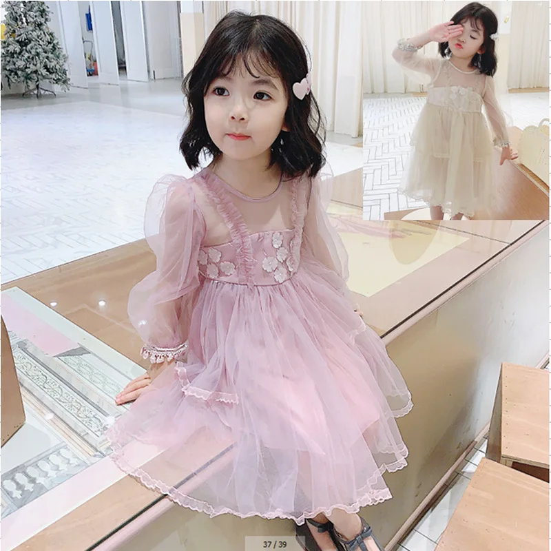 

2020 Spring New Girls' dress Seersucker Fairy Princess dress Girls Dresses For Party And Wedding Baby Girl Clothes