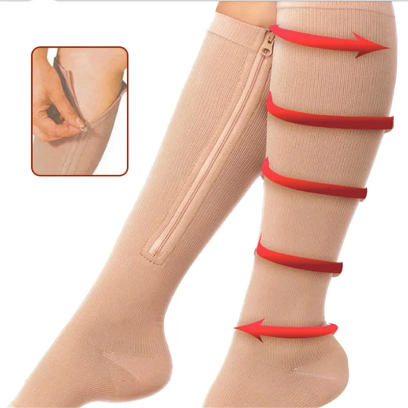 

Burn Fat Zipper Socks Functional Compression Slim Sleeping Beauty Leg Shapper Socks Prevent Varicose Veins Socks