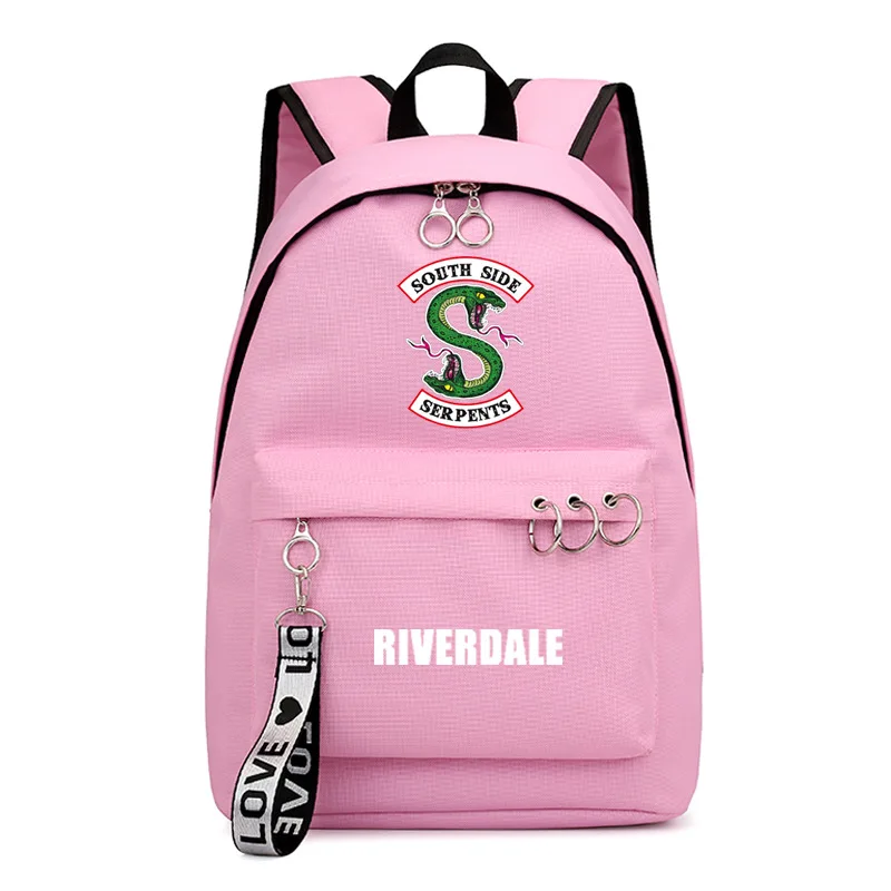 Style 2 Ривердейл Саут Ривер рюкзак школьный книги сумки девушка группа Mochila Дорожная сумка ноутбук кольцо с изображением ленты рюкзак в форме круга розовый черный - Цвет: Style 2