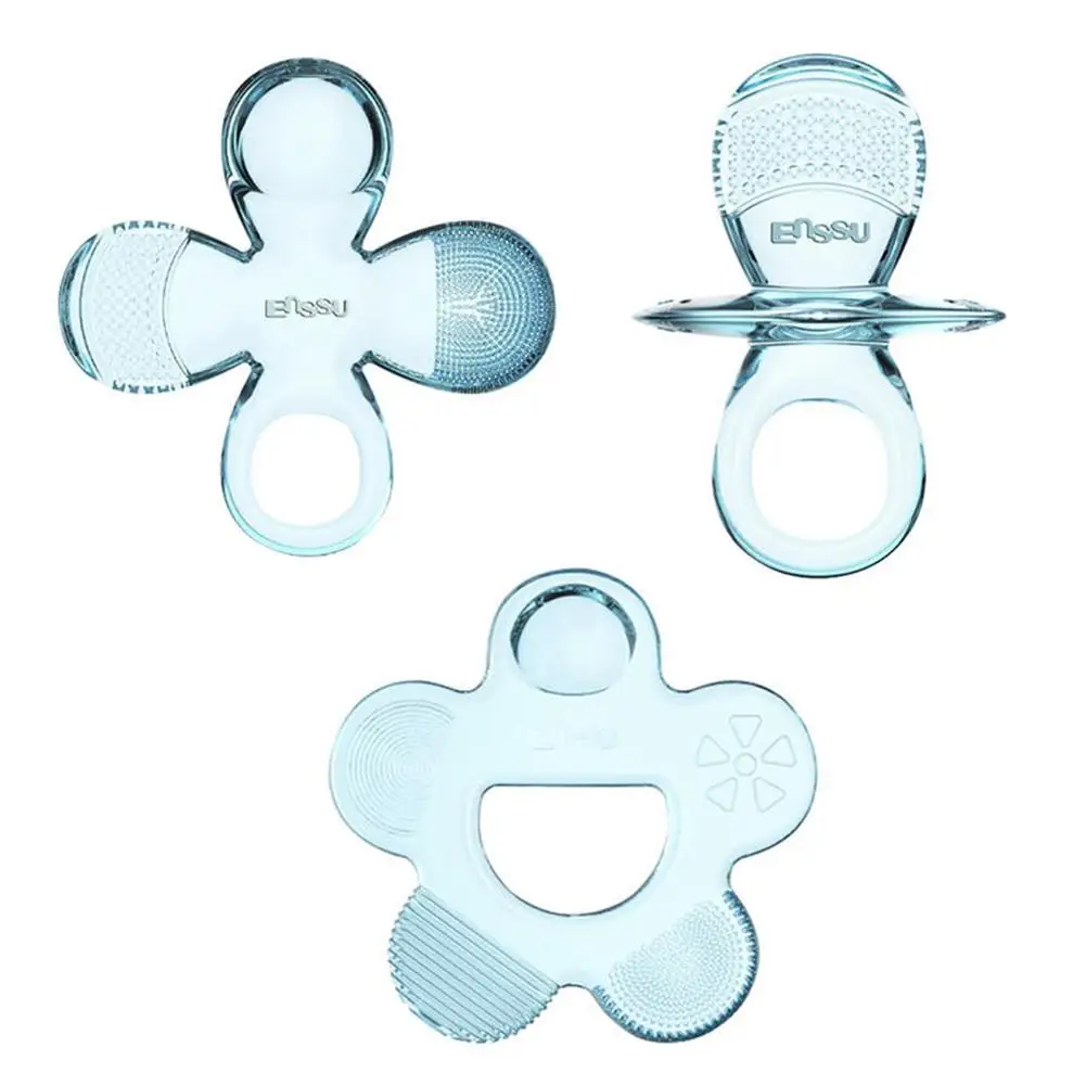 

3PC Molars Stick Teether Silicone For Babies Toddlers BAF Free Three-in-one Nipple Transparent Toddlers Baby Molars Stick