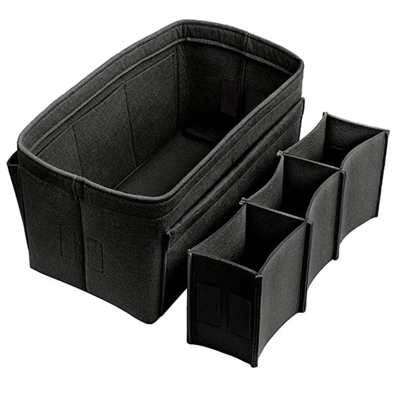 Женский органайзер для макияжа сумка из войлочной ткани с вкладышами сумок