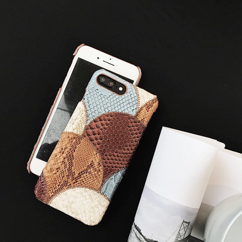 Роскошный комбинированный цветной чехол для телефона из змеиной кожи для iPhone X, 6, 6 S, 7, 8 Plus, Жесткий Чехол из искусственной кожи для iPhone 11 Pro, Max, XS, XR, чехол