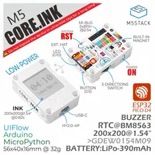 M5stack oficial esp32 núcleo kit de desenvolvimento de tinta (1.54 display display eink display) iot terminal e-book painel de controle industrial 390mah