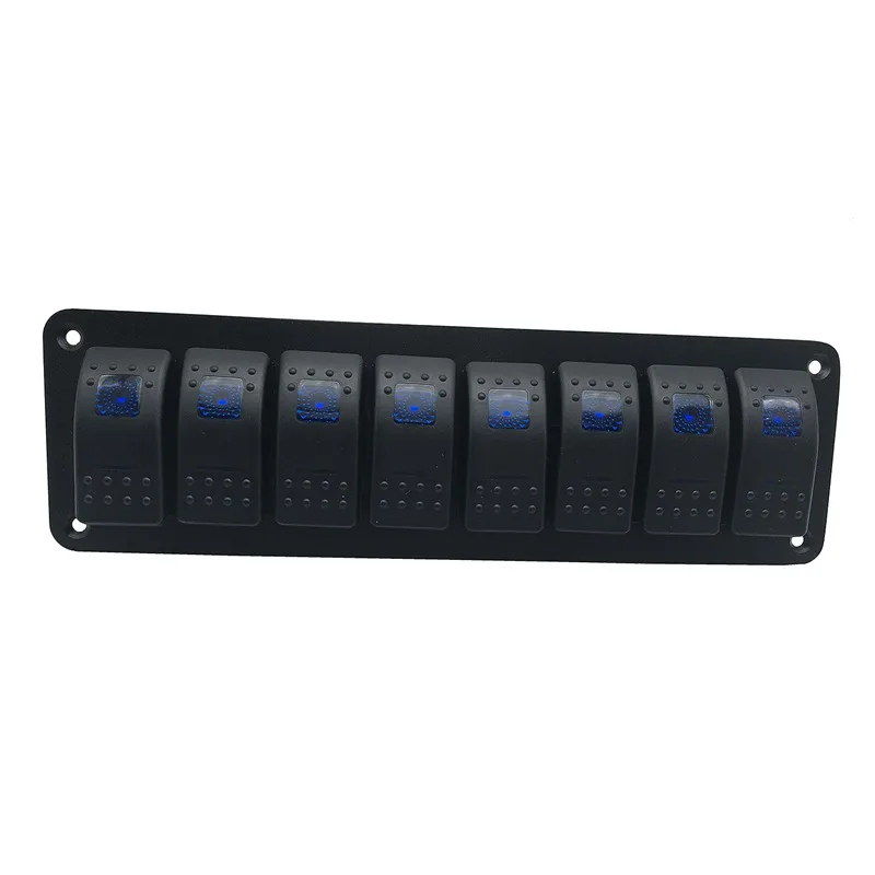 

Hot XD-Waterproof 8 Gang 2LED Light Rocker Switch Panel Circuit Breaker 12V boat marine