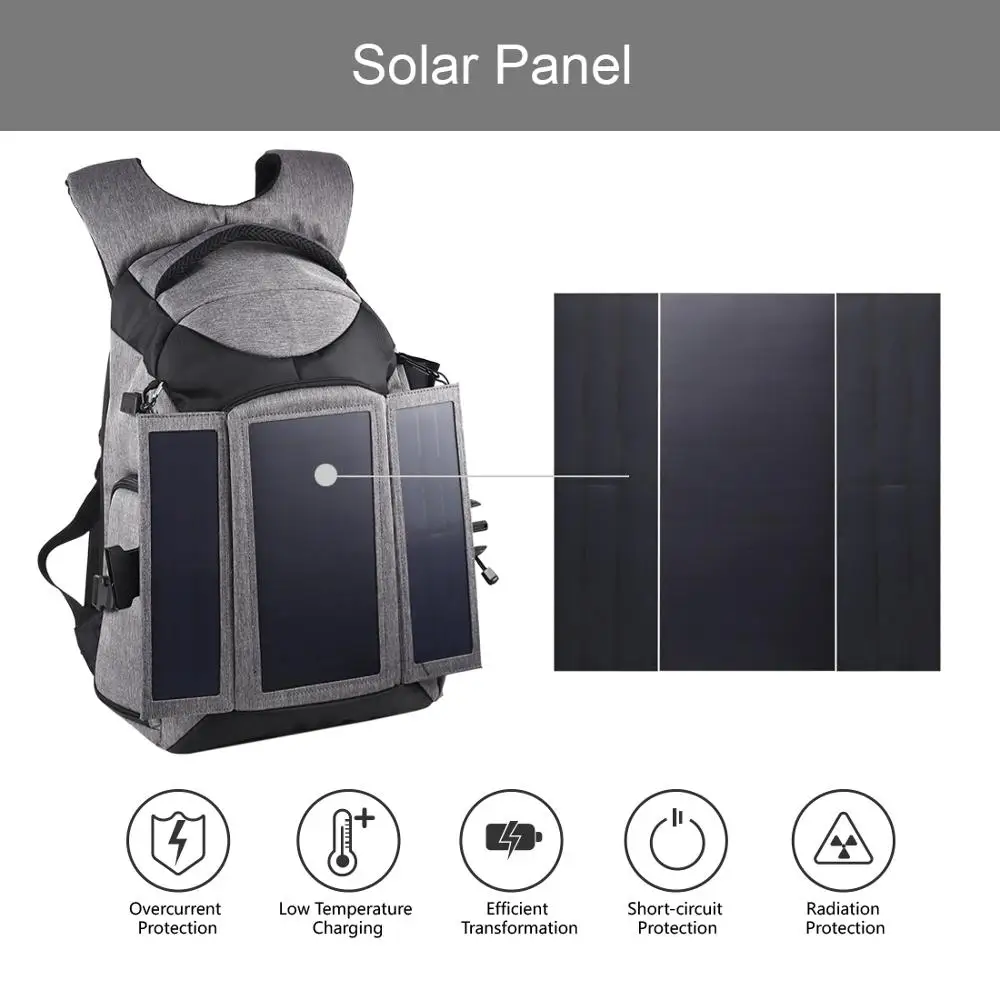 Outdoor Professional photographic Accessories Solar Backpack Waterproof Dual Shoulder Camera Bag Anti-theft Photo backpack