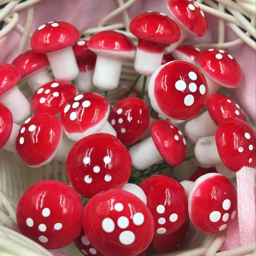 

10Pcs/set Christmas Decorations Mini Red Mushroom Shape Ornament Miniature Plant Pots Fairy Holiday Home Christmas Decor