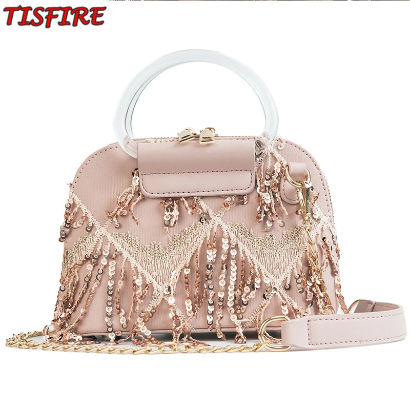 

Women Shoulder Crossbody Bag tassel Leather Bags For Women shell fashion Handbag Fmaous Brand high quality tote Bag Ladies 2019