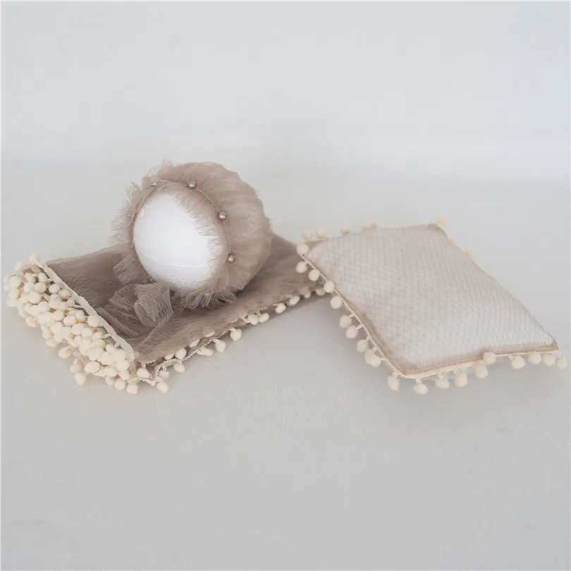 

High Quality Newborn Posing Pillow Handmade Baby Girl Lace Wrap Set Newborn Outfit Baby Swaddle Wrap Photography Props