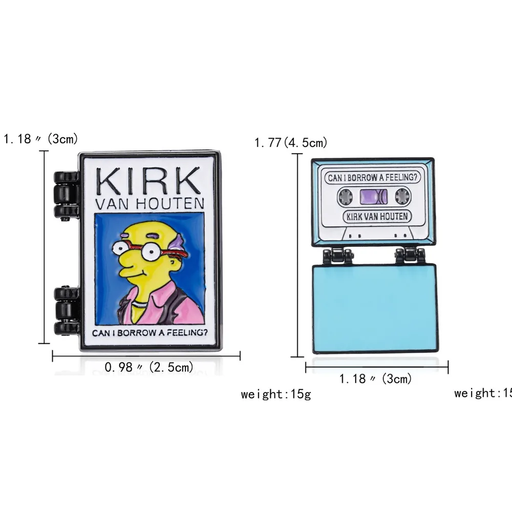 Кирк Складная эмалированная брошь могу ли я занять чувство ленты булавки Симпсоны Кирк ванхутен нагрудные булавки забавные Ювелирные изделия Подарки друзьям
