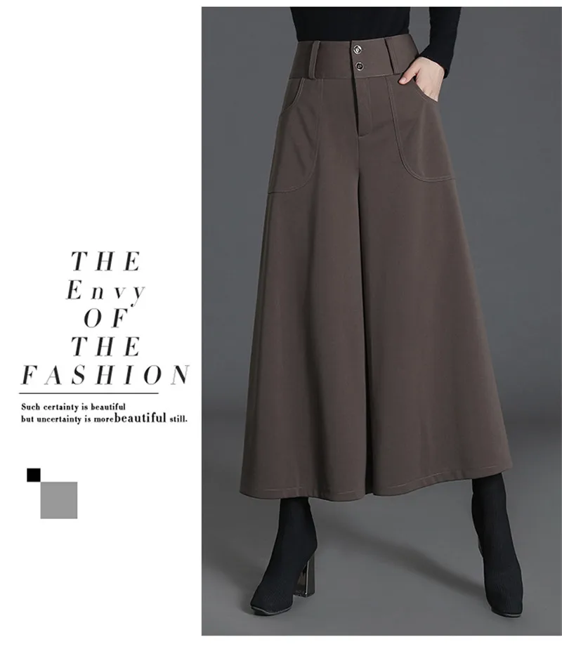 Fashion Women Pants Spring Autumn Wide Leg Trouser For Women High Waist Loose Button Pants Plus Size 4xl Outwear OL H286