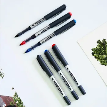 

12PCS/BOX Straight Liquid Type Ball Pen Rollerball Pen Student Office 0.5mm Needle Gel Pen Black Red Blue Inks Carbon Water