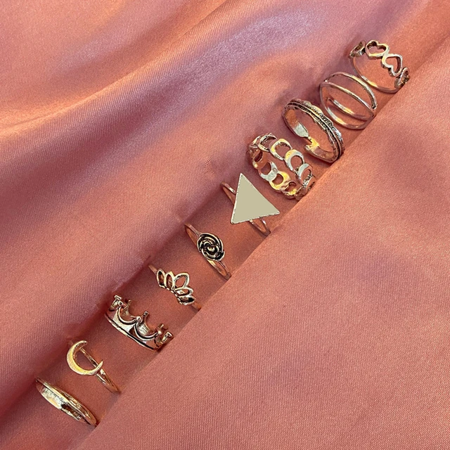 6Pcs Vintage Gothic Butterfly Angle Flower Multi Element Ring Set For Women Men Retro Personality Finger Ring Gifts LY53306