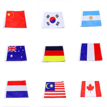 

Black Motorcycle Cloth Side National Flag w/Flag Pole Luggage Rack Mount For Honda Harley Bikes Chopper Cruiser Touring Custom