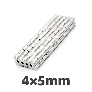 

AGMA 100pcs 4mmx5mm Strong Round Cylinder 4x5 Neodymium Industrial rare earth Magnet 4 * 5 New Art Connection 4mm x 5mm