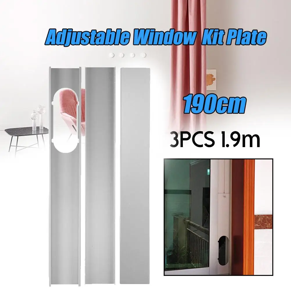 

3Pcs Portable Air Conditioner Adjustable Window Plate Kit Exhaust Hose Board