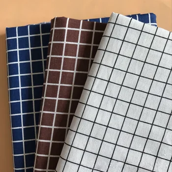 

3-color Small Checkered Fabric Cotton and Linen Printing Nordic Simple Style Used for Tablecloths, Pillows, Curtain Sewing Cloth
