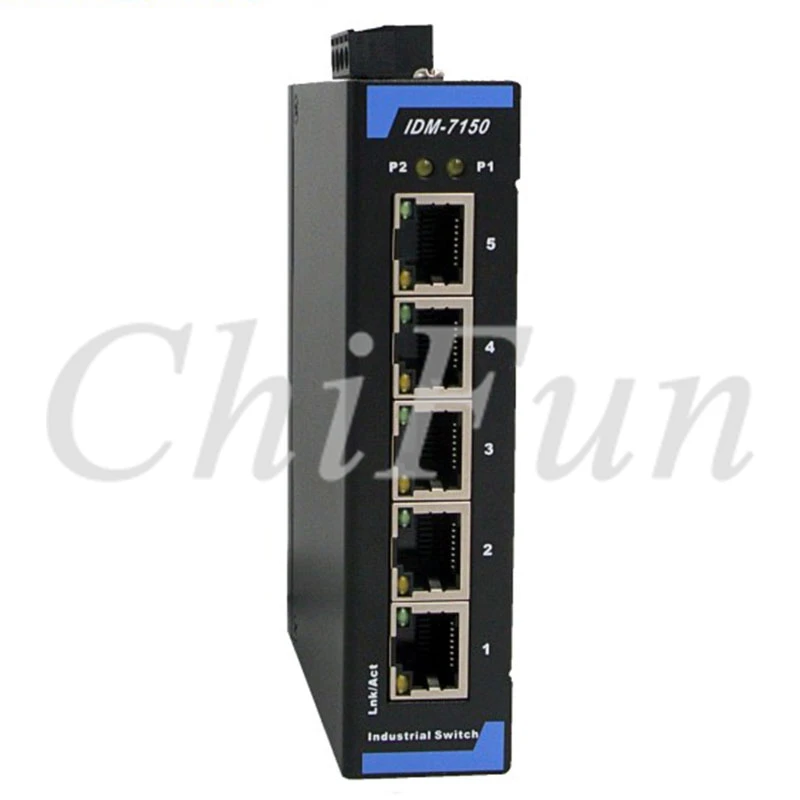 

IDM-7150 Industrial Grade Ethernet Switch 5 Port Industrial Switch 12V24V Guide Switch Rail mounting