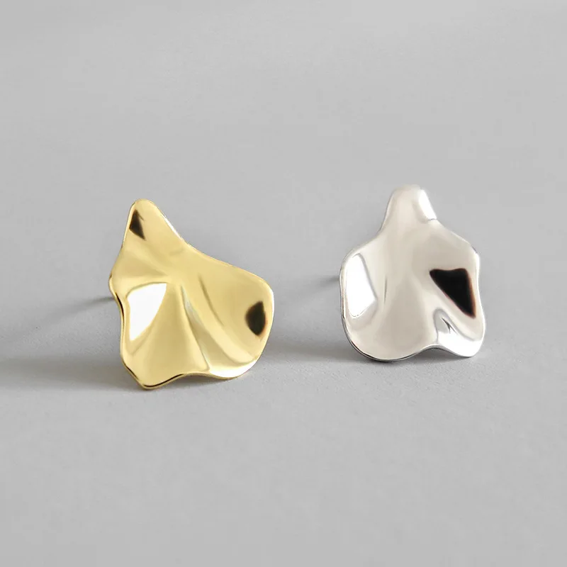 

Ruifan Fashion Irregular Geometric White Gold/Gold 925 Sterling Silver Stud Earrings for Women Girls Fine Jewelry Gift YEA424