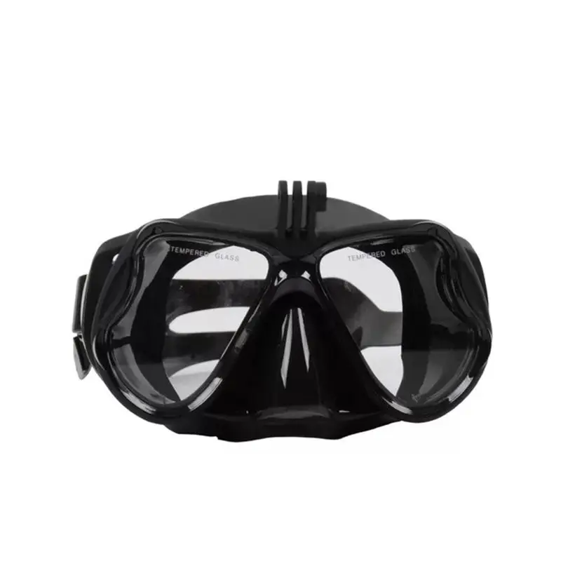 Liquid Silicone Goggles Mask Swimming Glasses Waterproof Leakproof Comfortable Fit Snorkeling Mirror with Camera Placement Devic - Цвет: Черный