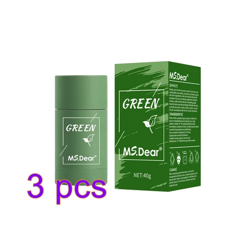 Green Tea Cleansing Solid Mask Purifying Clay Stick Mask Oil Control Skin Care Anti Acne Remove Blackhead Mud Mask