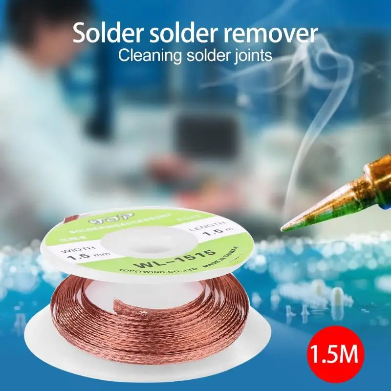5 шт 1,5 м Desolder оплетка припоя для снятия фитиль с низким содержанием остатка жестяная лента ремонтные инструменты точные обеспечивают максимальную емкость поглощения олова