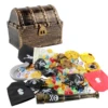 143pcs Plastic Gold Treasure Coins Captain Pirate Party Pirate Treasure Chests Child Treasure Chests Gold Coin Jewelry Gems Toy 2