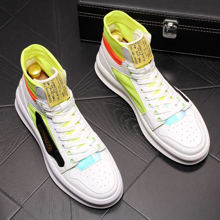 

Fashion Trend Men's High top Sneakers Autumn Winter Trainers Inside Heels Inceasing Bottom Shoes Man Ankle Boots Men Cowboy Boot