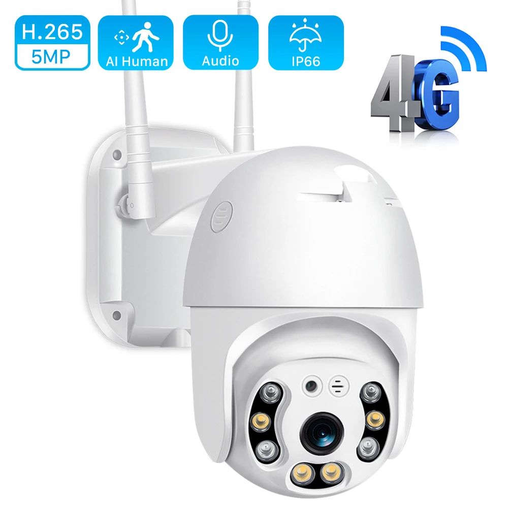 IP-камера наружная беспроводная 1080P 3 Мп 4G SIM-карта | Безопасность и защита