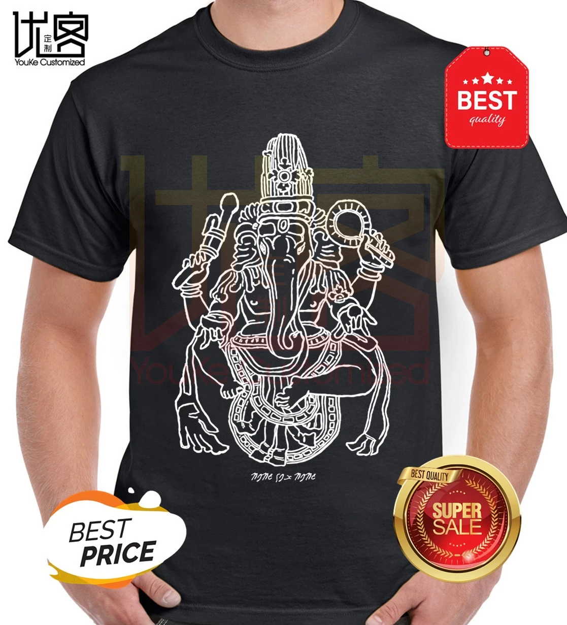 Футболка Lord Ganesha футболка мужская и женская из 100% хлопка с короткими рукавами