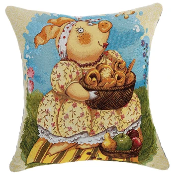 

Cushion 45 * 45 hose with baranks tapestry, beige, 100% cotton