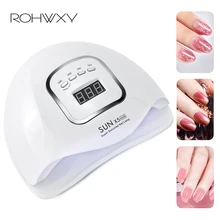 ROHWXY Sun X5 MAX гель-лампа для ногтей 80 Вт Сушилка для ногтей для всех гель-лаков УФ светодиодный ледяной светильник с ЖК-дисплеем для ногтей DIY маникюрные инструменты