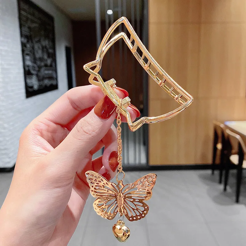 2021 Women Elegant Hairpins Gold Silver Metal Hollow Geometric Hair Claw Vintage Hair Crab Hair Clips For Girls Hair Accessories