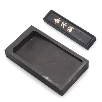 

2Pcs 5 Inch Premium Durable Inkstone Chinese Taditional Ink Stones Rectangle with Ink Stick for Chinese Calligraphy and Painting