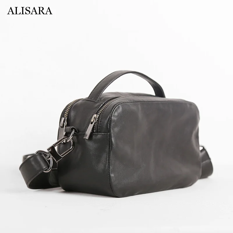 

Alisara Ladies Satchels First Layer Cow Leather Women Small Messenger Crossbody Pack Casual Hand Bag Unisex Shoulder Daypack