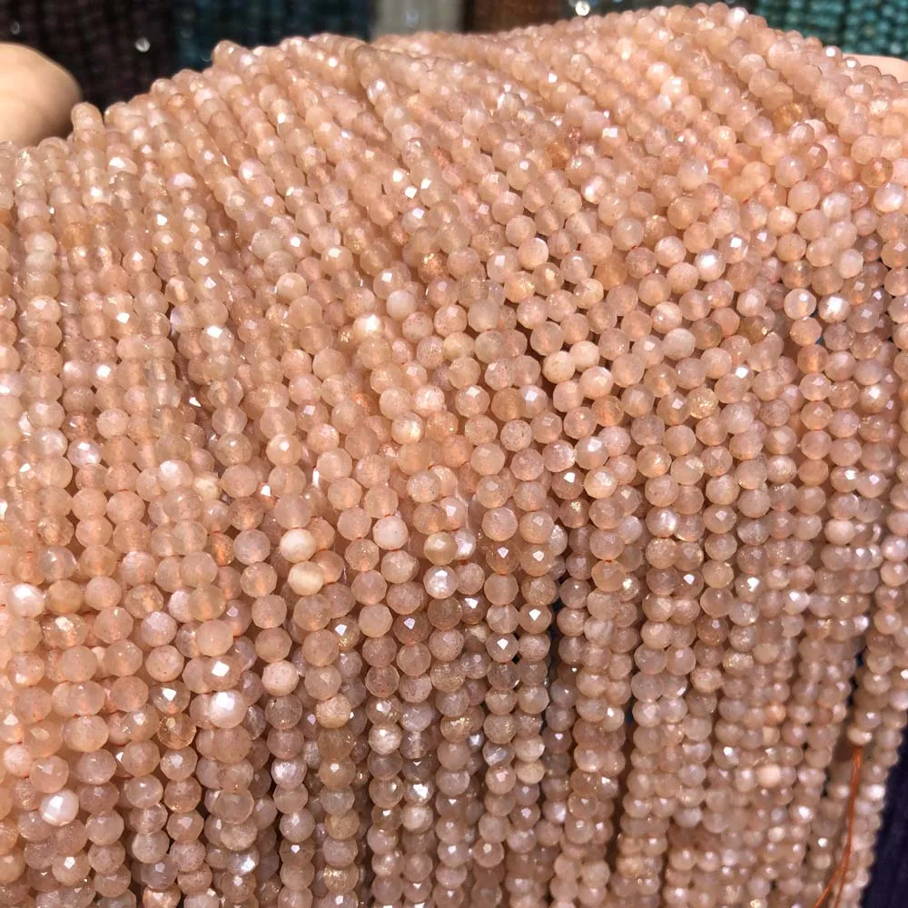 

Natural Stone Super Orange Moonlight Stone Cut Small Beads Loose Spacing Beaded Bracelet Necklace DIY Jewelry Making