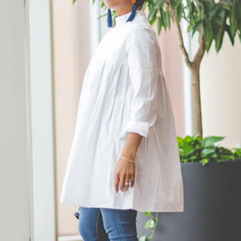 Blouse Tops 2020 Autumn Plain Office Lady Work