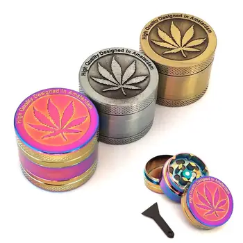 

3/4 Layer Zinc Alloy Herb Grinder 40mm Spice Grass Weed Tobacco Smoke Grinders For Men Smoking Accessories