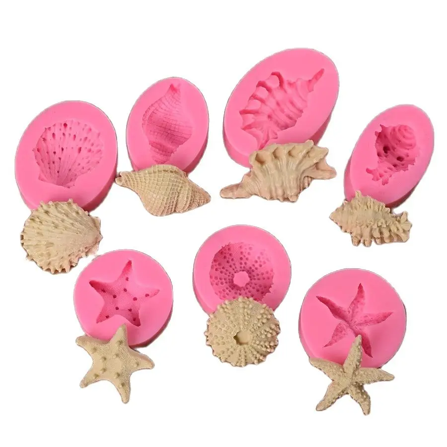 

DIY Sea Shell Conch Cake Silicone Molds Fondant Cake Decorating Tools Gumpaste Chocolate Candy Soap Clay Moulds E985