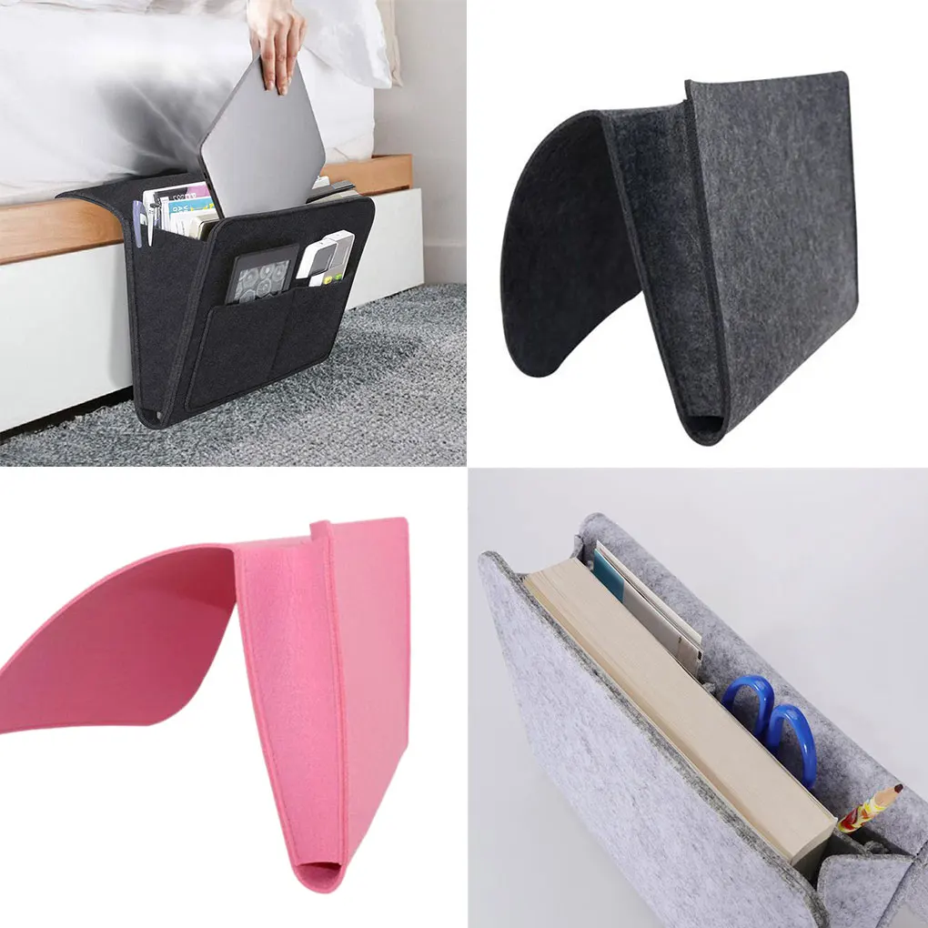 Felt Bedside Caddy Anti-Slip Hanging Storage Bed Rails Dorms Bunk Beds Book Remote Organiser