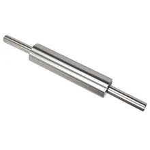 Home Non Stick Dough Kitchen Pastry Manual Cookies Cake Rolling Pin Baking Tool Stainless Steel Noodle Pie Crust Flour