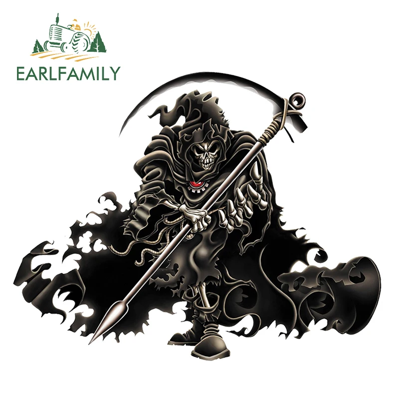 EARLFAMILY 13 см x 10 1 череп мрачного Жнеца для шлема наклейки забавные автомобильные