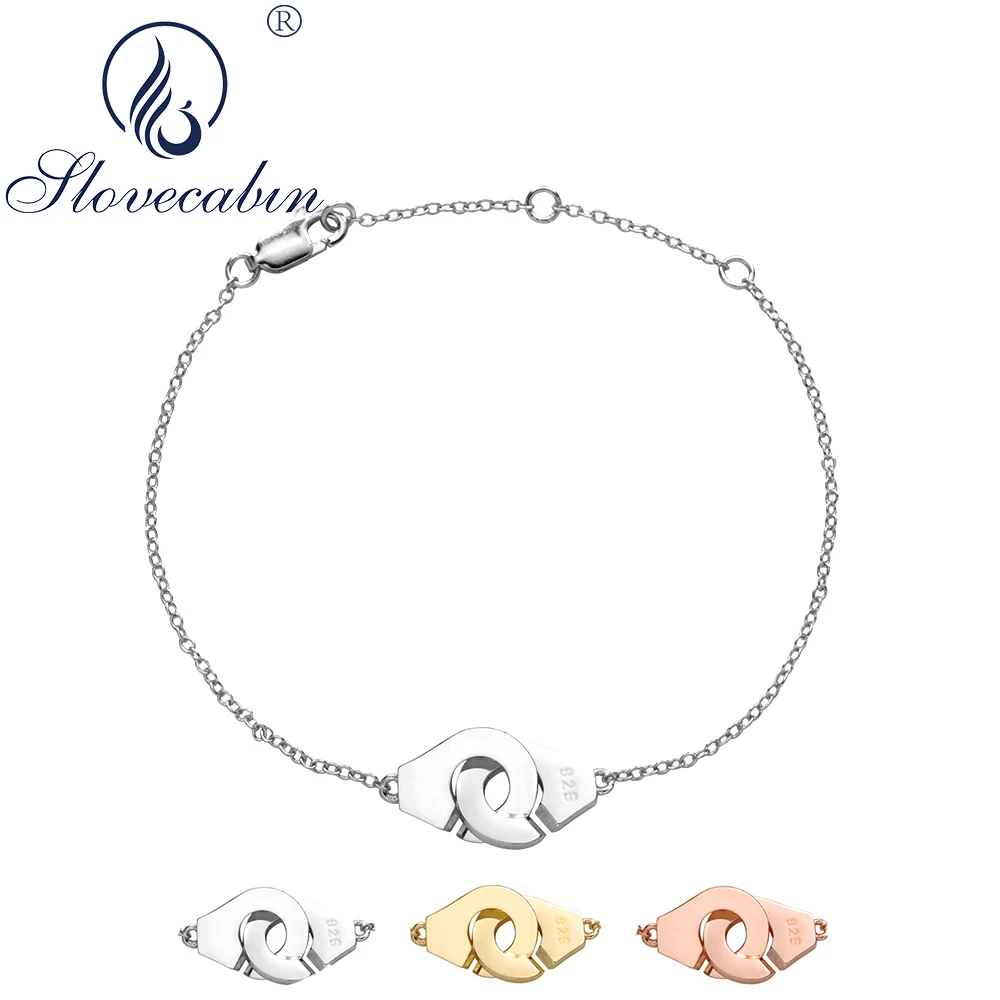 Slovecabin 2021 Bijoux Real 100% 925 Sterling Silver Little Handcuff Bracelets For Women High Quality Fine Jewelry Accessories | Украшения