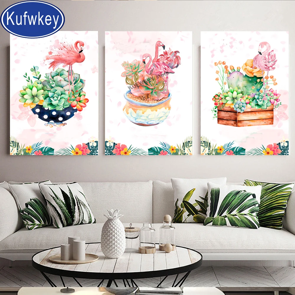 Набор для алмазной 5d вышивки Цветы Розового Фламинго картина квадратной формы